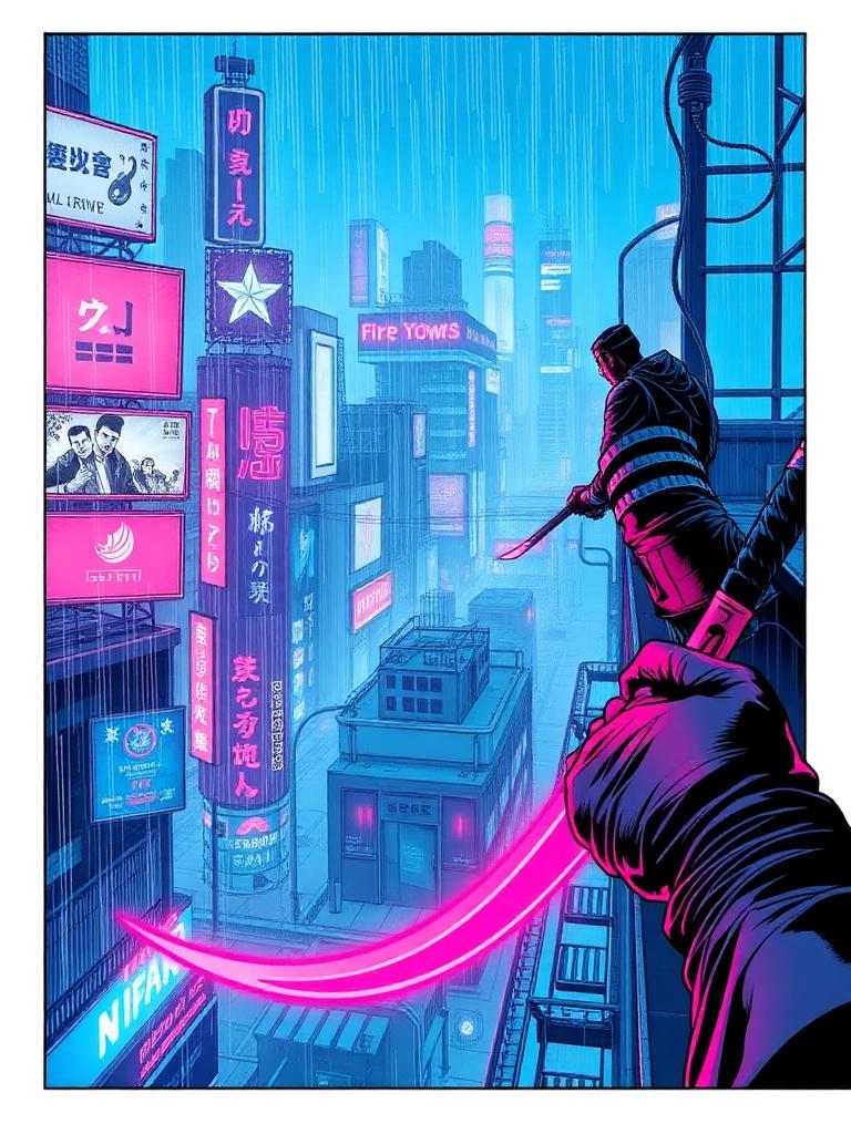 Neon City Chronicles — page 1: The Setup